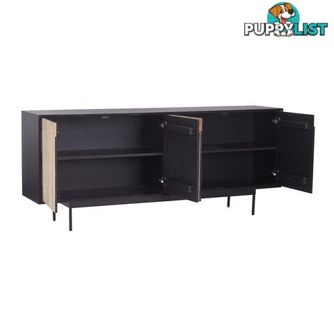 RADLEY Sideboard 180 cm Solid Mango Wood - Natural & Black - LX-2104 - 9334719011943