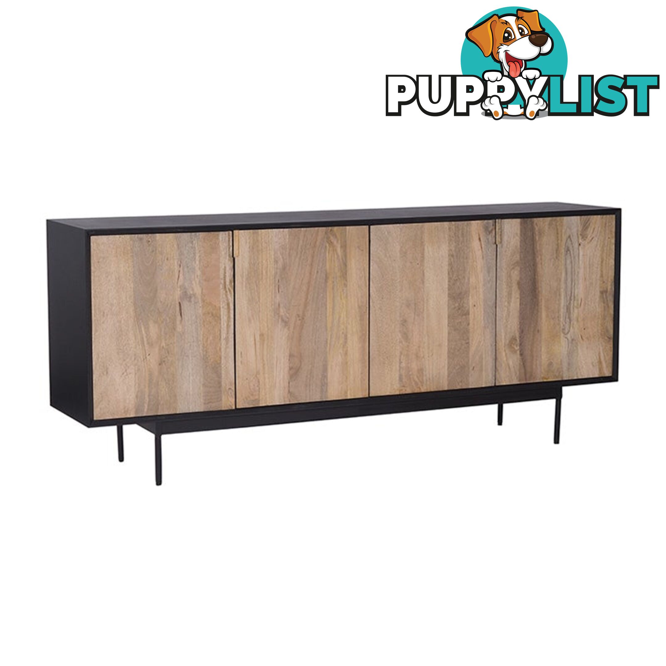 RADLEY Sideboard 180 cm Solid Mango Wood - Natural & Black - LX-2104 - 9334719011943