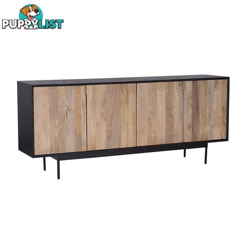 RADLEY Sideboard 180 cm Solid Mango Wood - Natural & Black - LX-2104 - 9334719011943