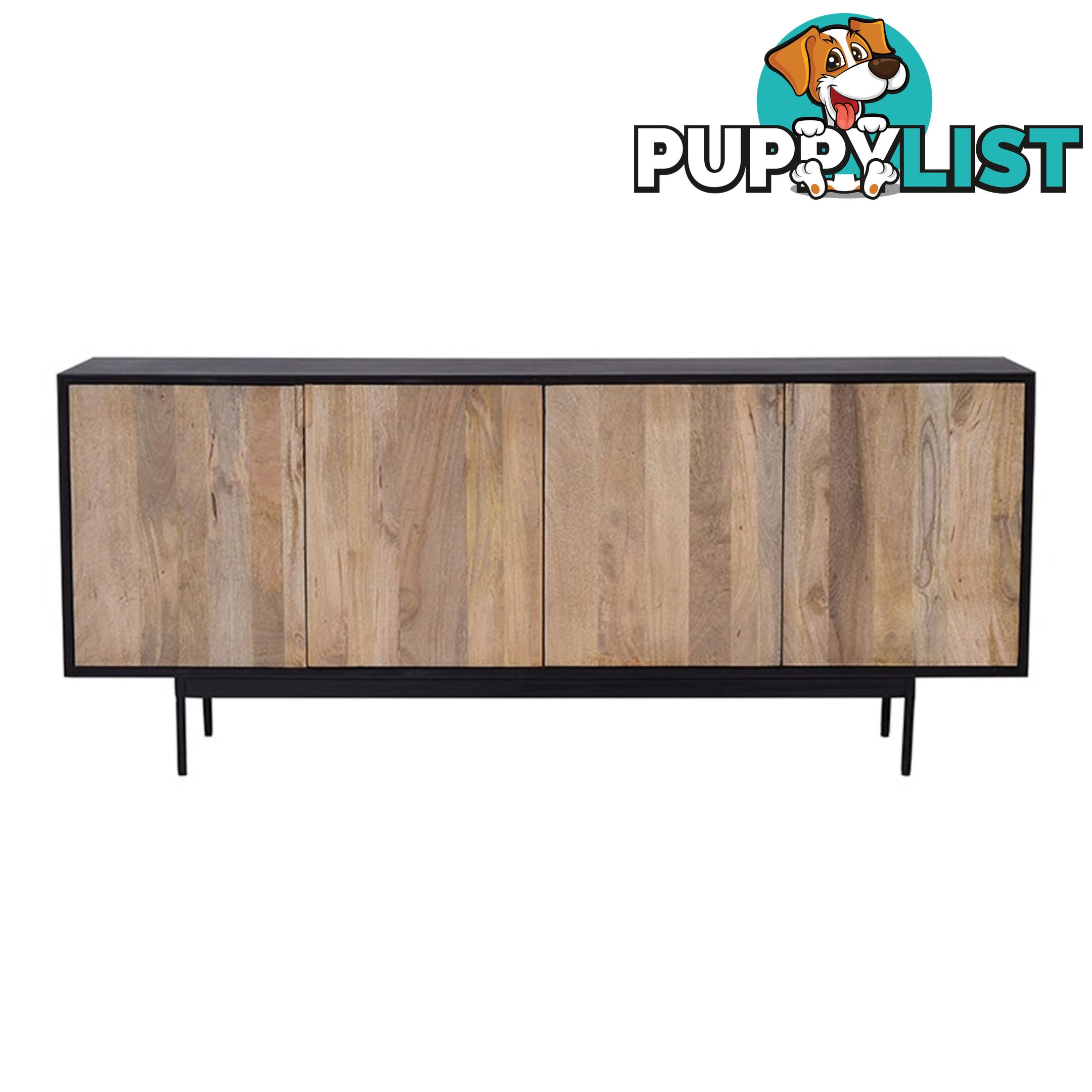 RADLEY Sideboard 180 cm Solid Mango Wood - Natural & Black - LX-2104 - 9334719011943