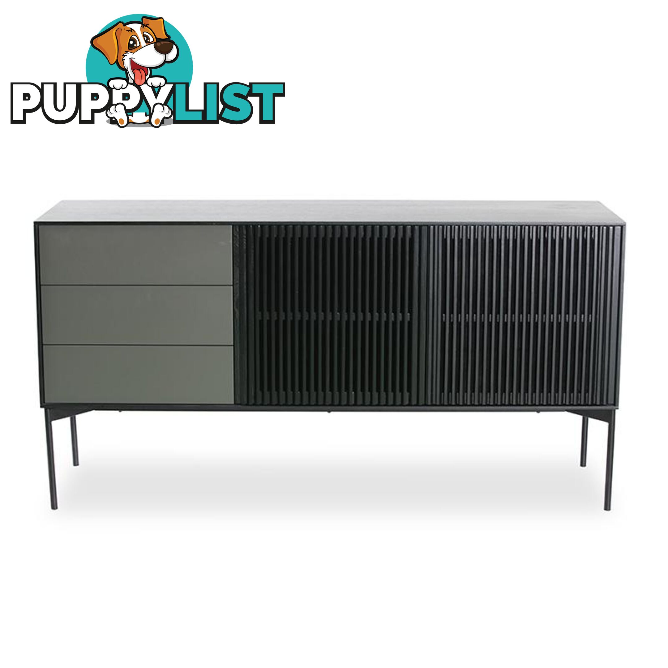 SEGAN Sideboard 160cm - Black - DI-J9695 - 9334719002019