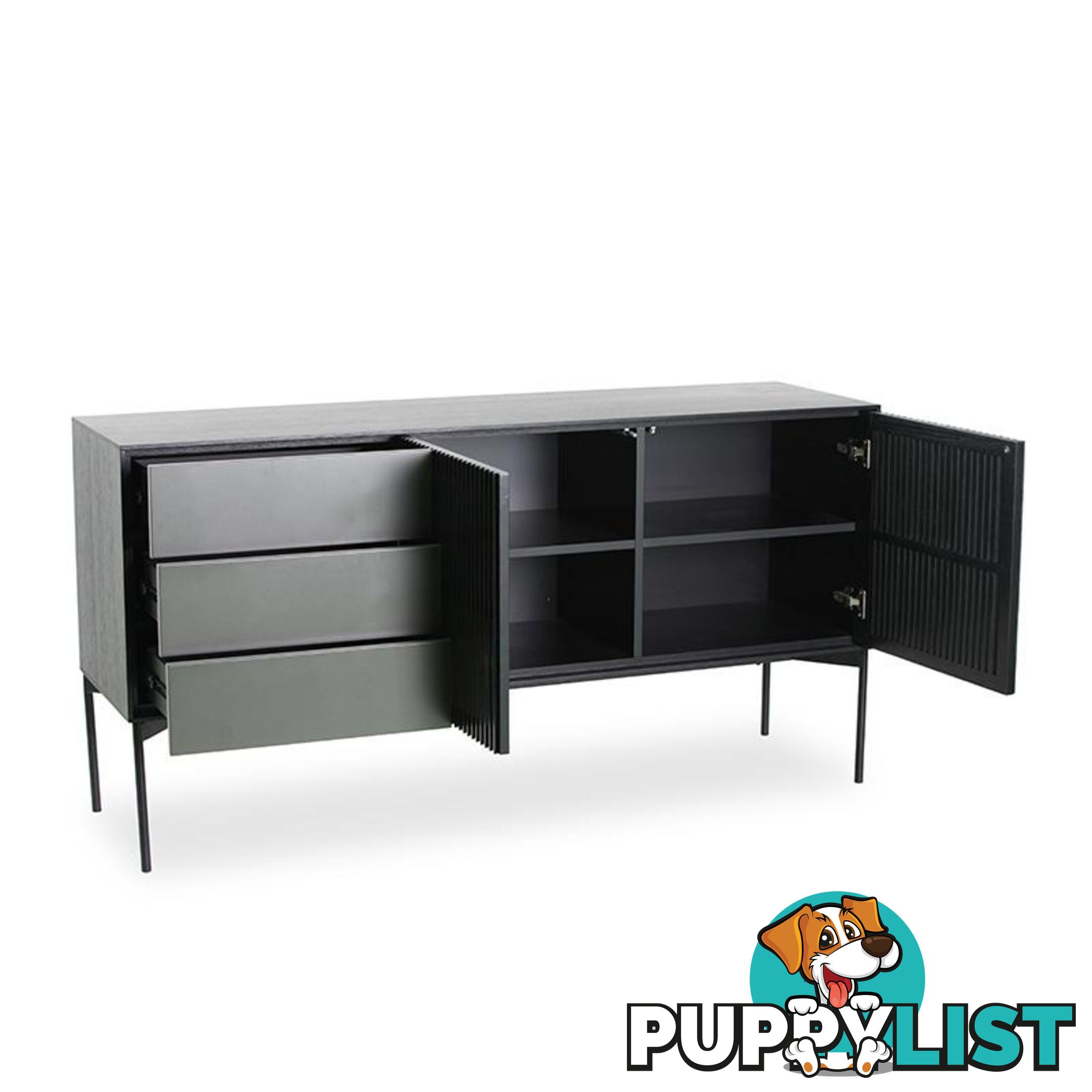 SEGAN Sideboard 160cm - Black - DI-J9695 - 9334719002019