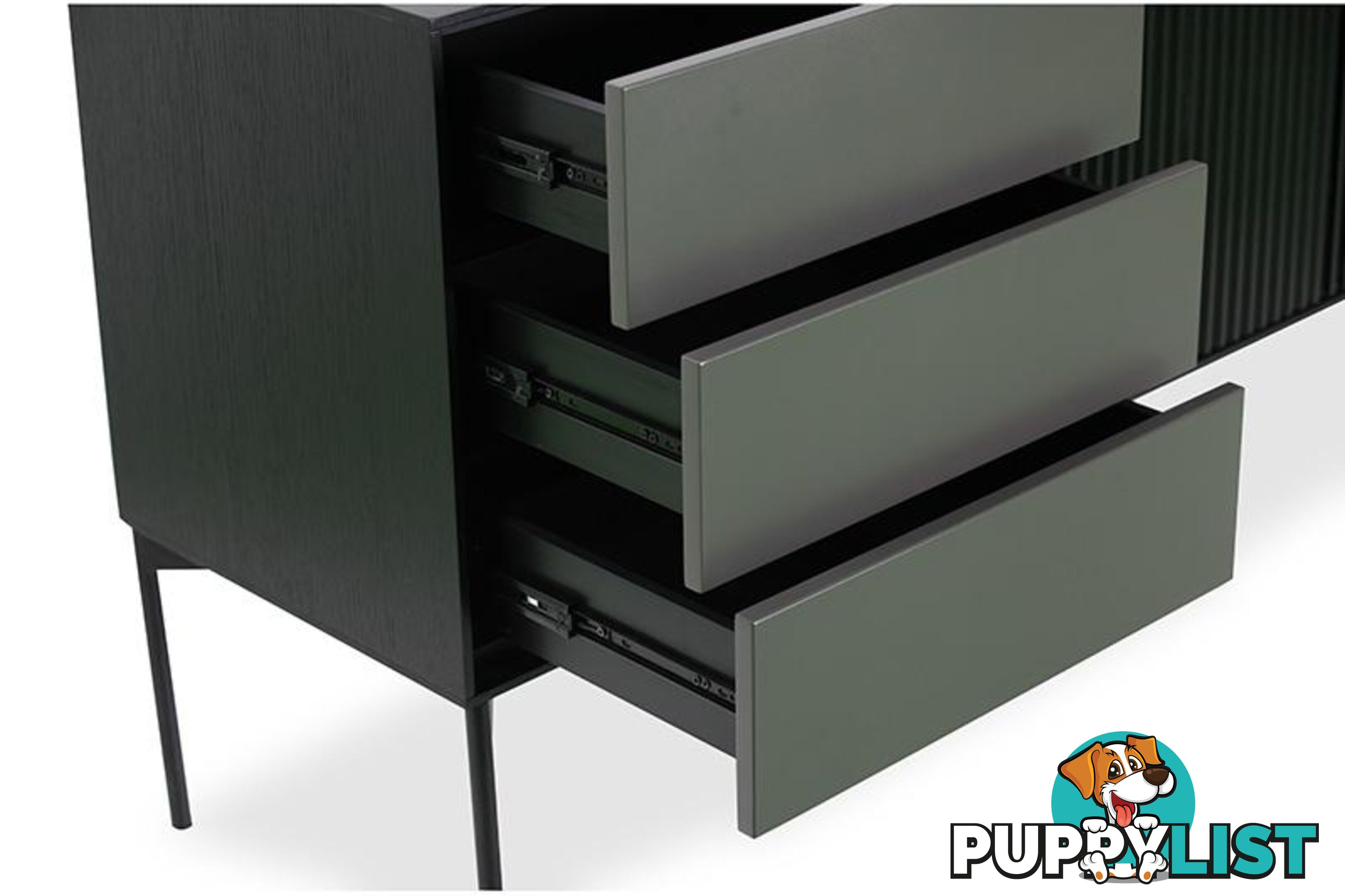 SEGAN Sideboard 160cm - Black - DI-J9695 - 9334719002019