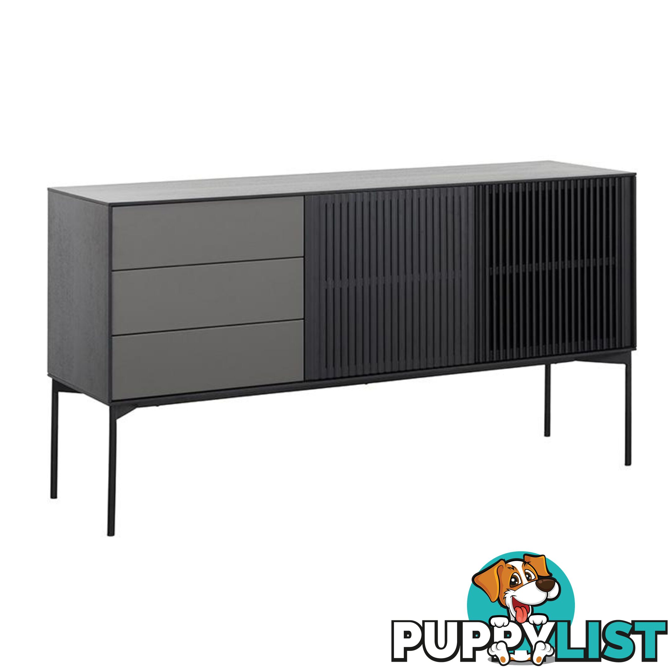 SEGAN Sideboard 160cm - Black - DI-J9695 - 9334719002019