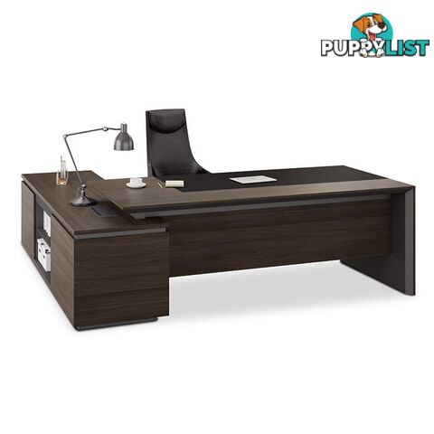 CARTER Executive Office Desk with Right Return 2.2M - Coffee & Charcoal - MF-22MKD164 - 9334719001302