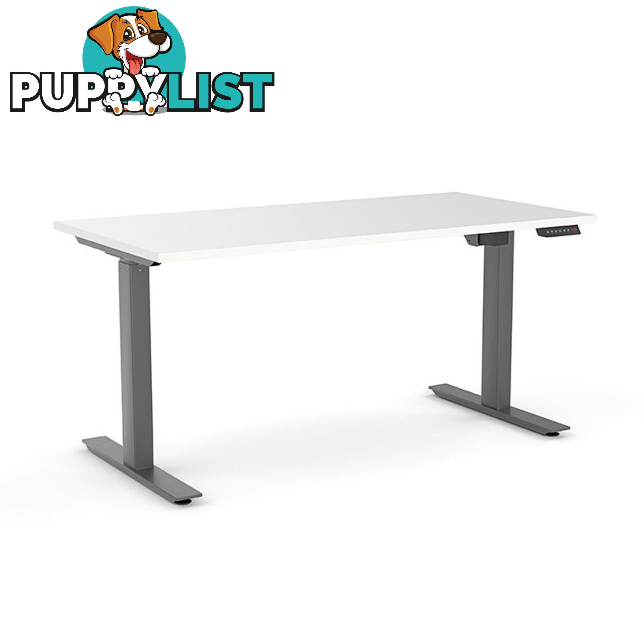 AGILE PRO Electric 2 Column Sit Standing Desk - 1200mm to 1800mm - White & Black - OG_AGE2SSD148