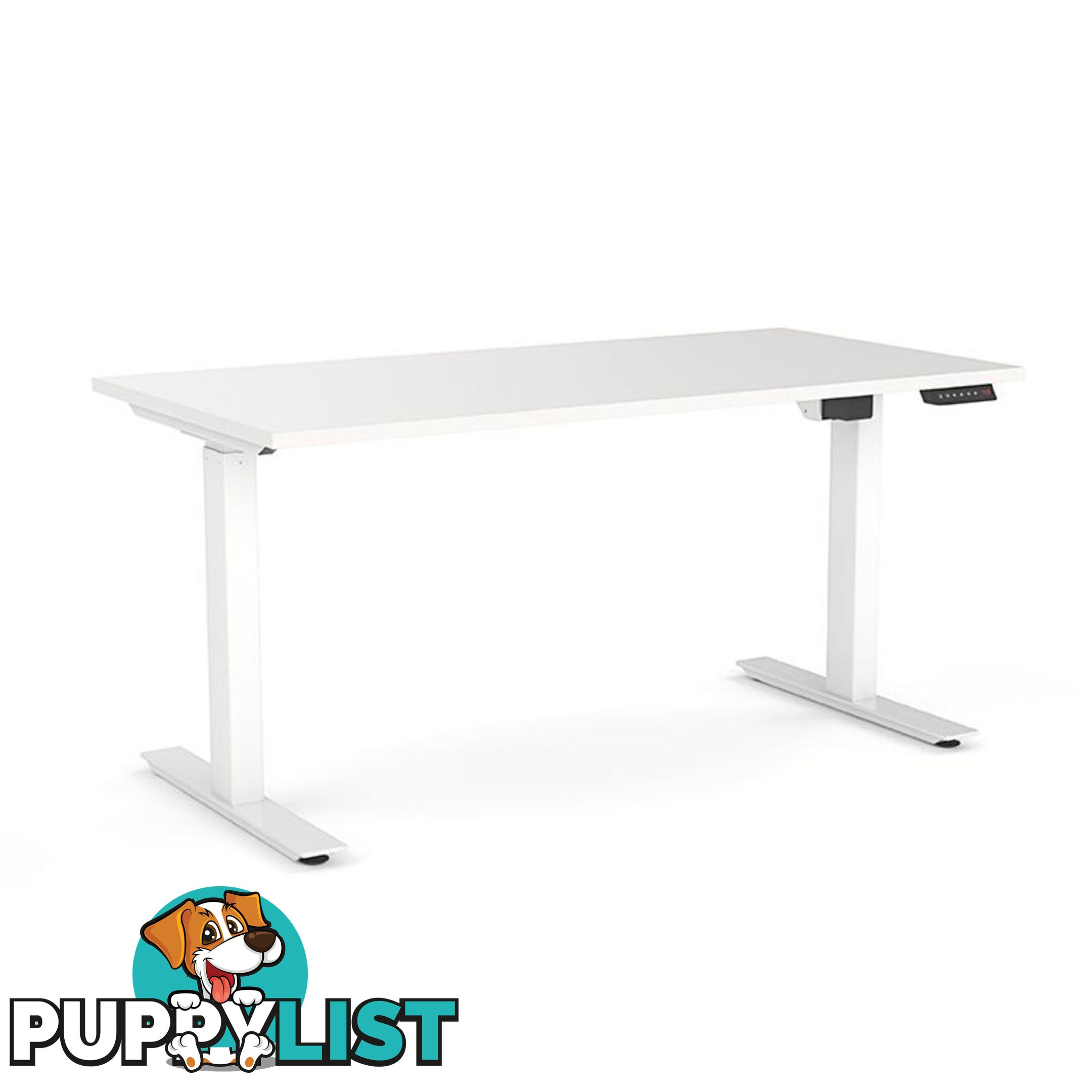 AGILE PRO Electric 2 Column Sit Standing Desk - 1200mm to 1800mm - White & Black - OG_AGE2SSD148