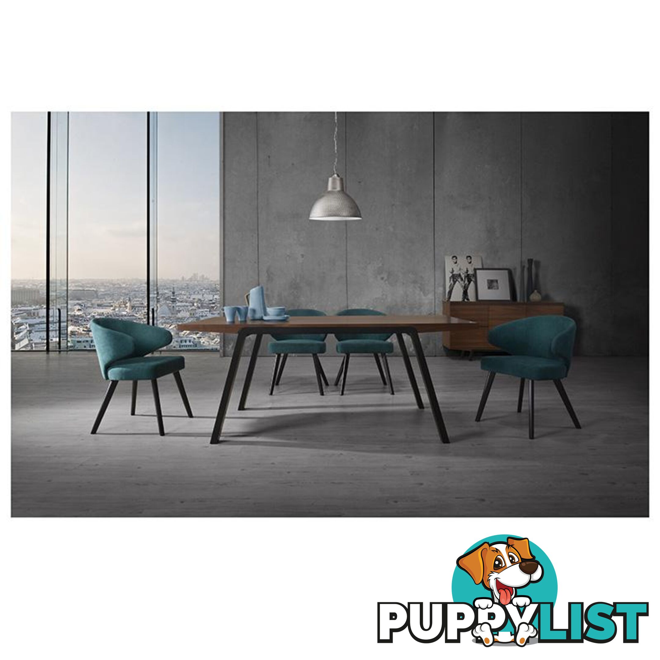 ANNIKA Dining Chair - Teal & Black - MI-C629 - 9334719006673