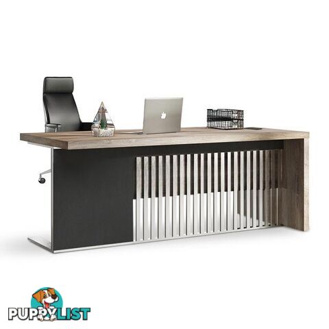 AFTAN Executive Desk Left Panel 1.8M - Warm Oak & Black - WF-N2806-D-L - 9334719010243