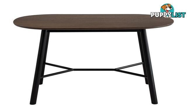 HAROLD Dining Table 160cm - Black & Walnut - 145093 - 9334719000688