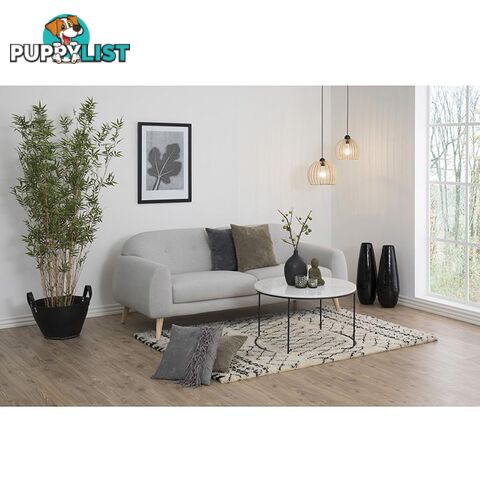 LUCIO Round Marble Coffee Table 80cm - White & Black - AC-H000020992 - 5705994970210