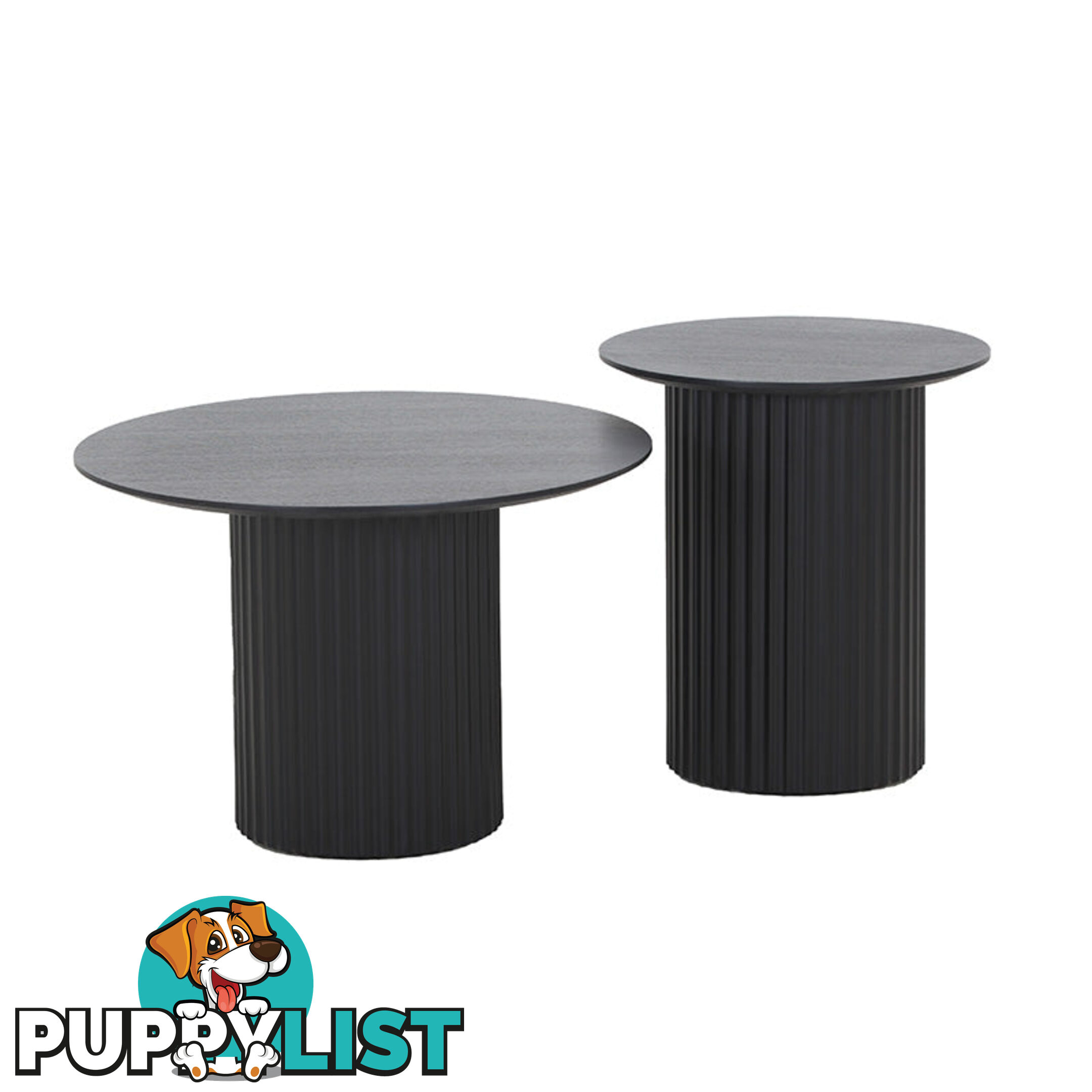 TULLY Round Coffee Table 80cm - Black - DI-J5814A - 9334719011837