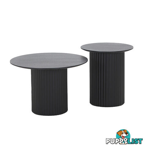 TULLY Round Coffee Table 80cm - Black - DI-J5814A - 9334719011837