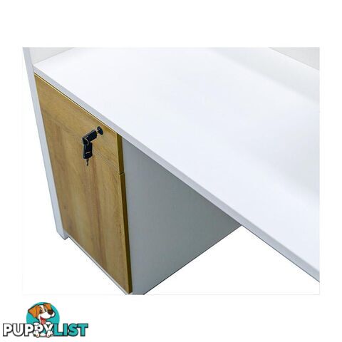 ZIVA Reception Desk 1.8M with Left Panel - White - MF-22RKH001 - 9334719001203