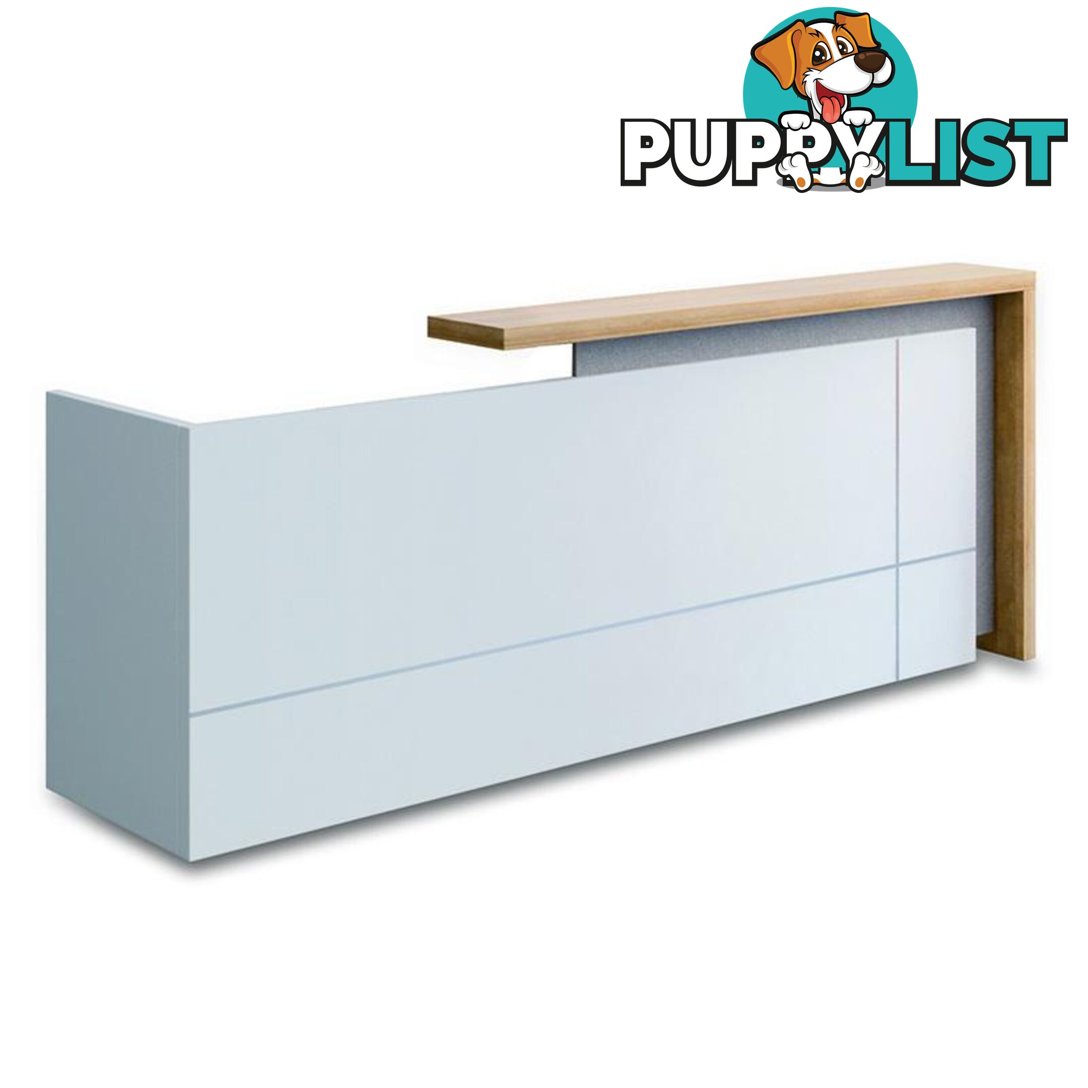 ZIVA Reception Desk 1.8M with Left Panel - White - MF-22RKH001 - 9334719001203