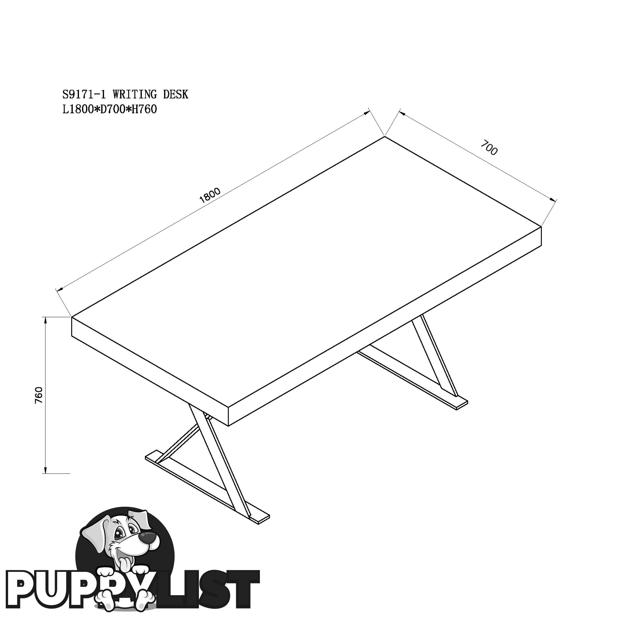 SURI Computer Desk - 180cm - LI-S9171-1 - 9334719002972