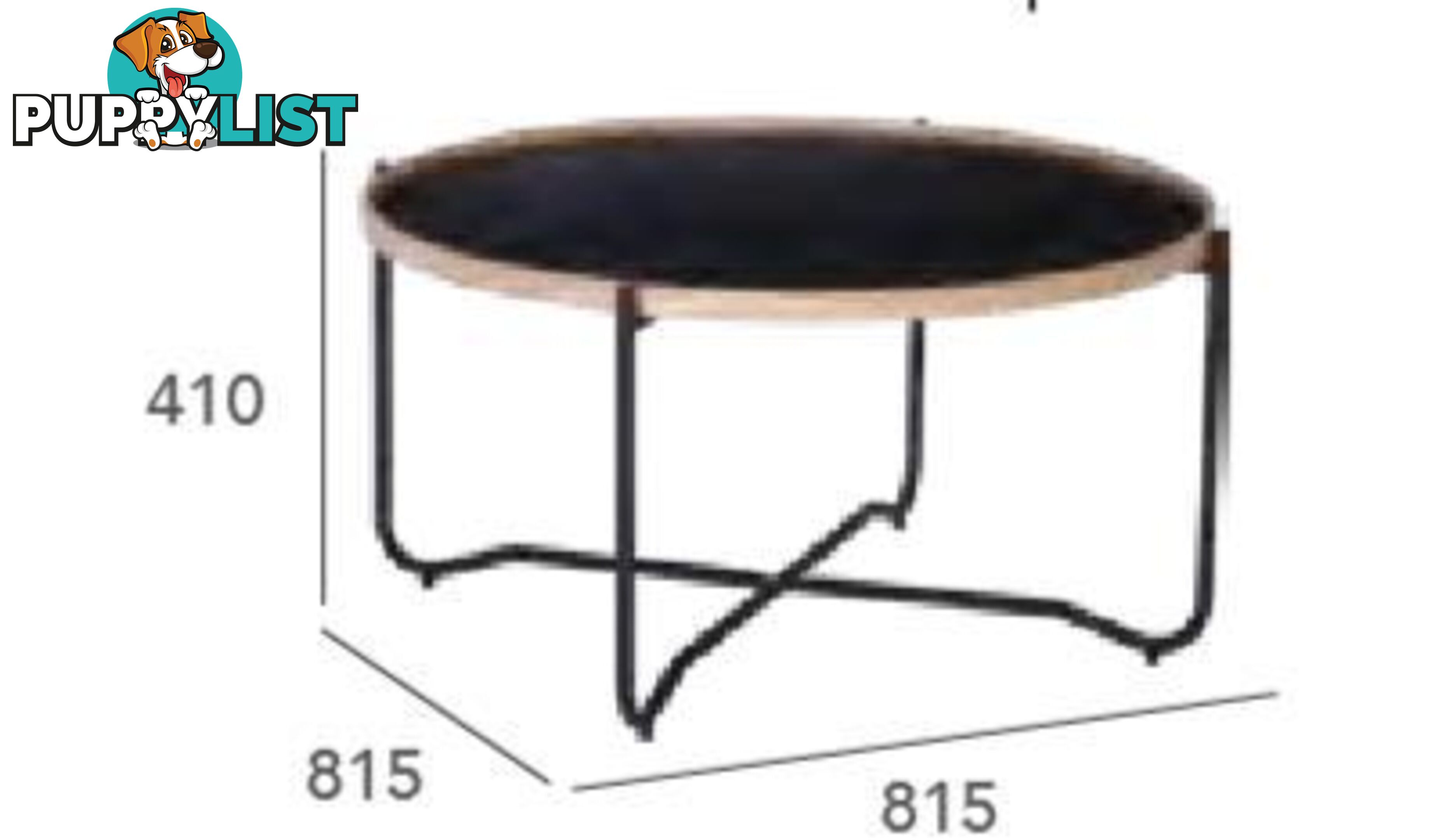 TANIX Coffee Table - Round - Black - 132010 - 9334719004952