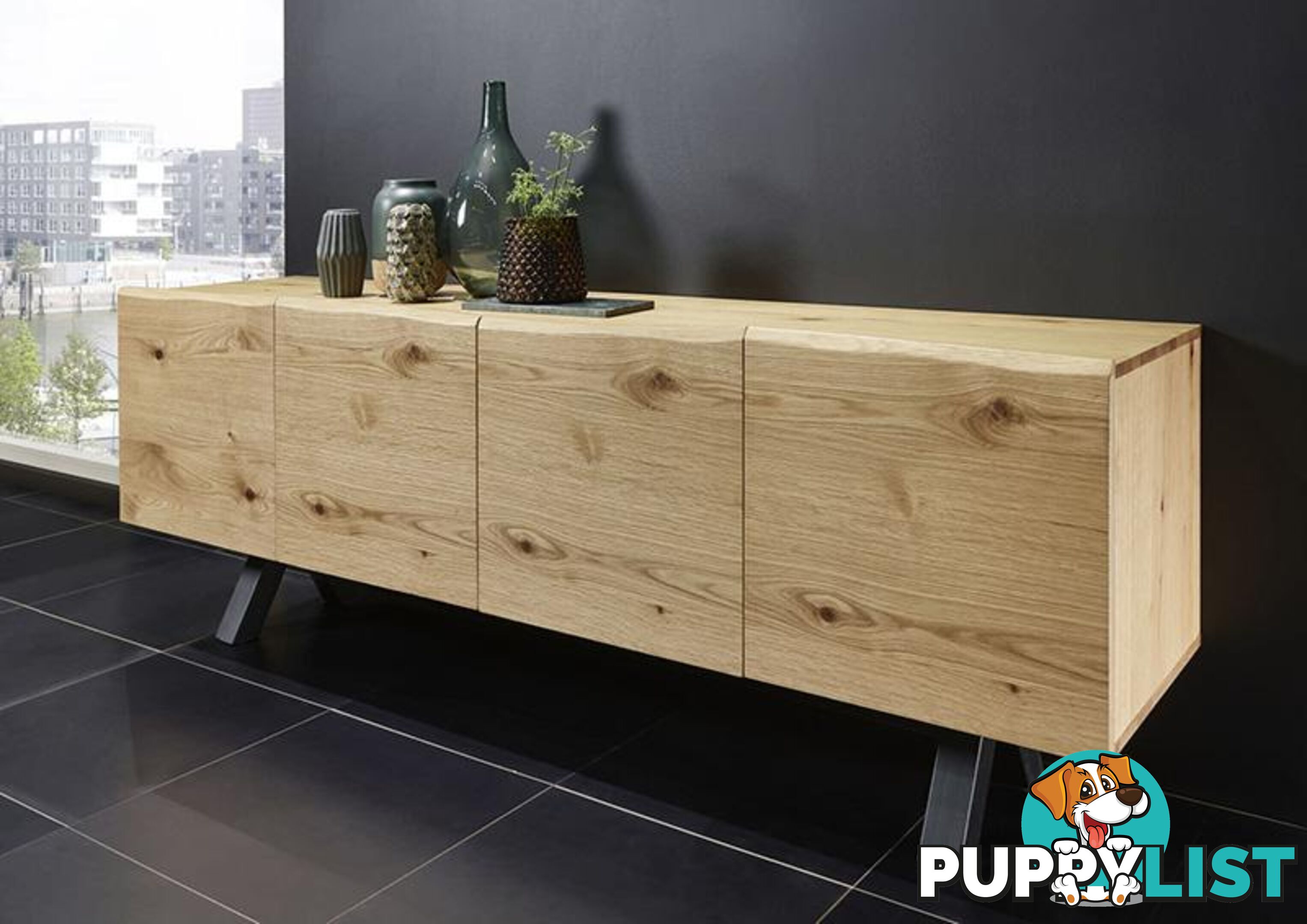 OLIVETO Sideboard  200cm - Brown & Black - 37682650 - 5704745072722