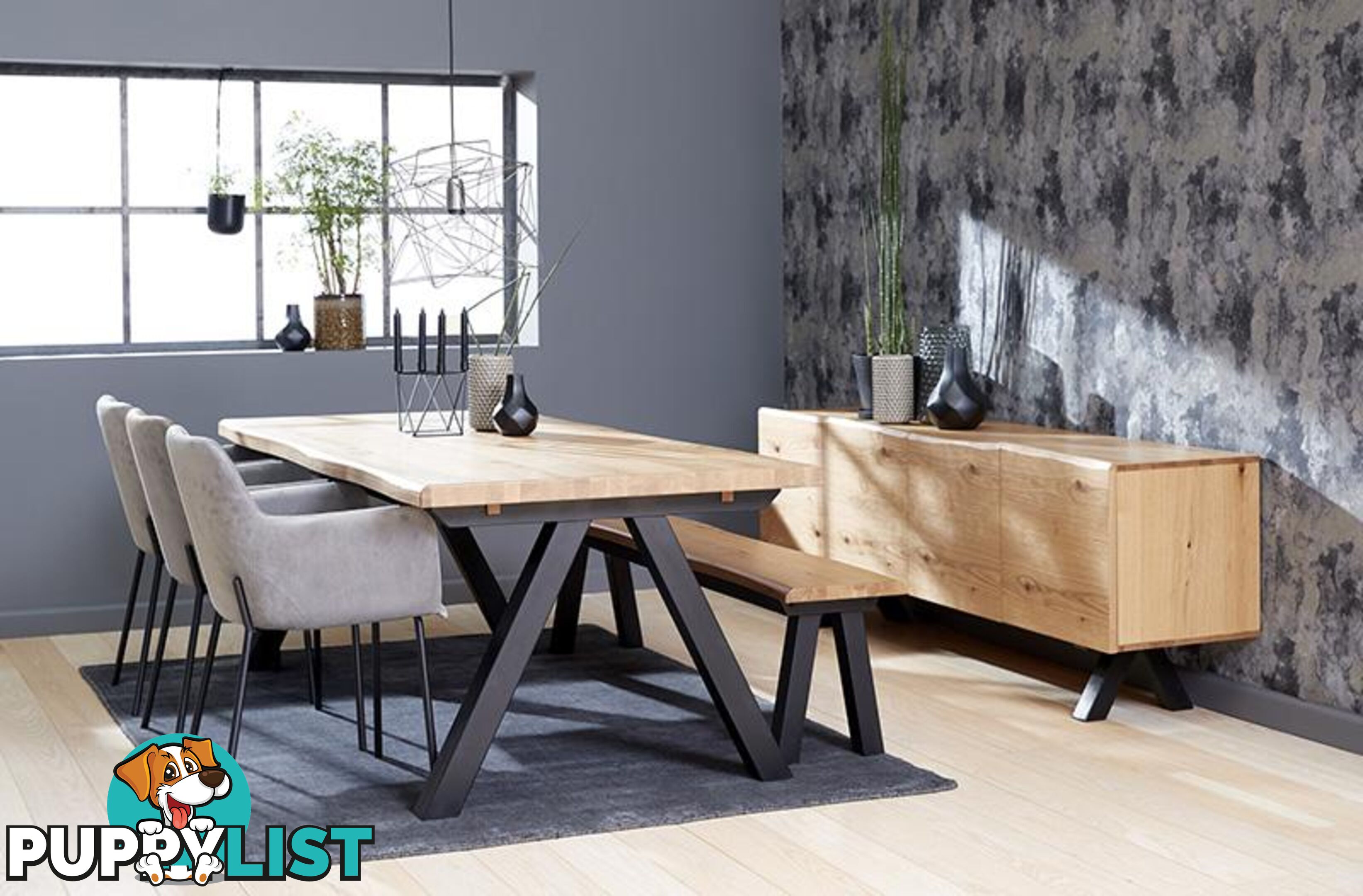 OLIVETO Sideboard  200cm - Brown & Black - 37682650 - 5704745072722