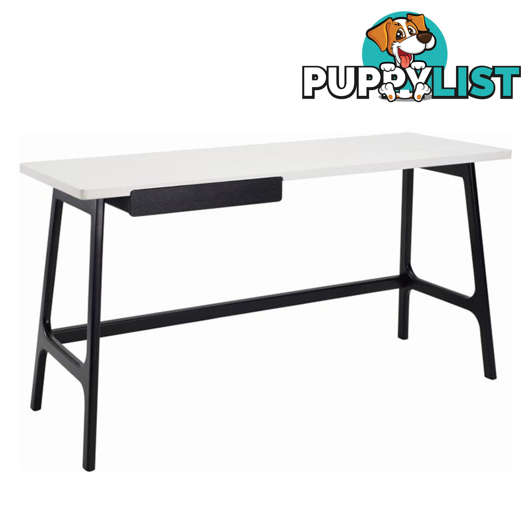 MOREY Study Desk - White & Black - 1349033 - 9334719005348