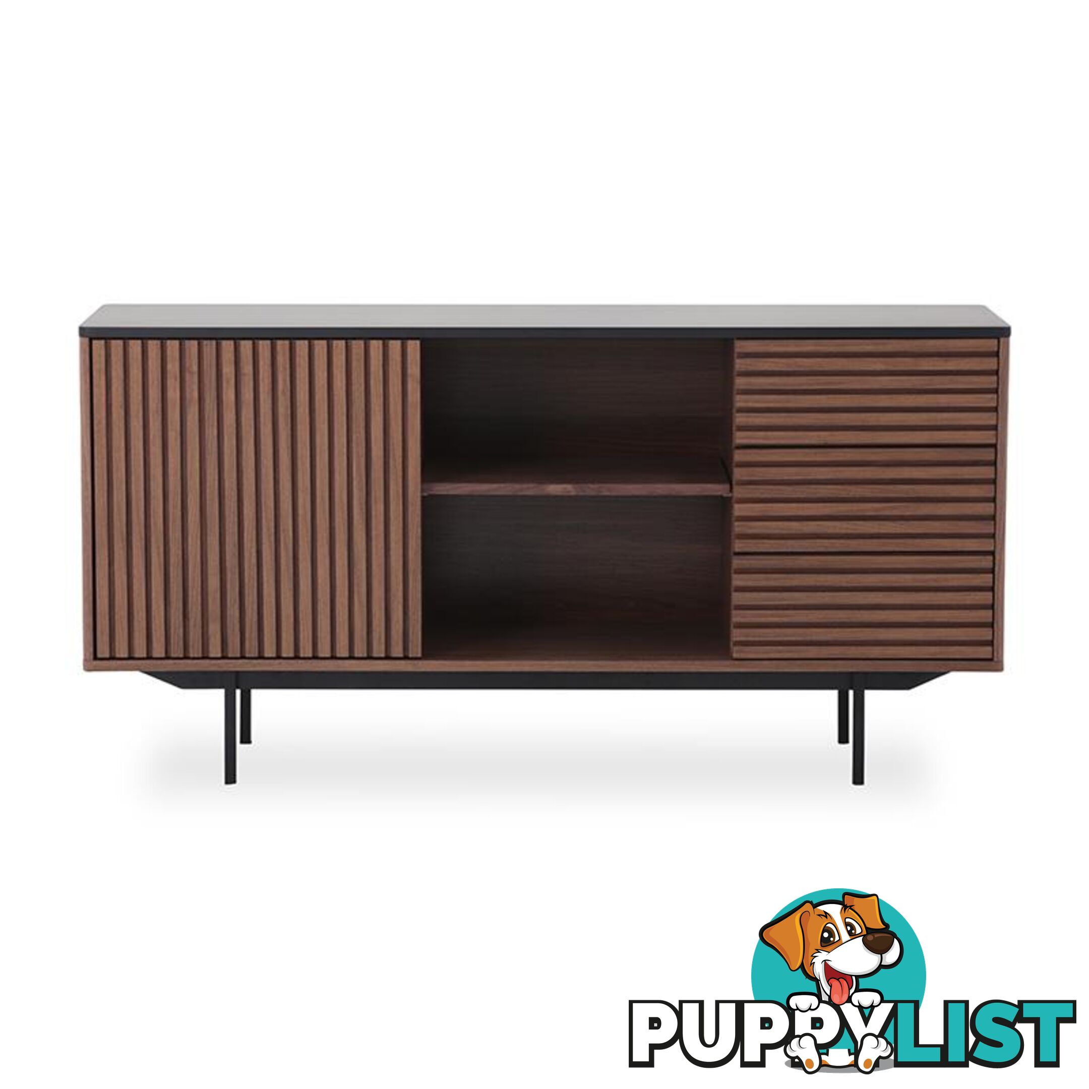 TOZZI Sideboard 160cm - Walnut/ Black - DI-J9690 - 9334719002002