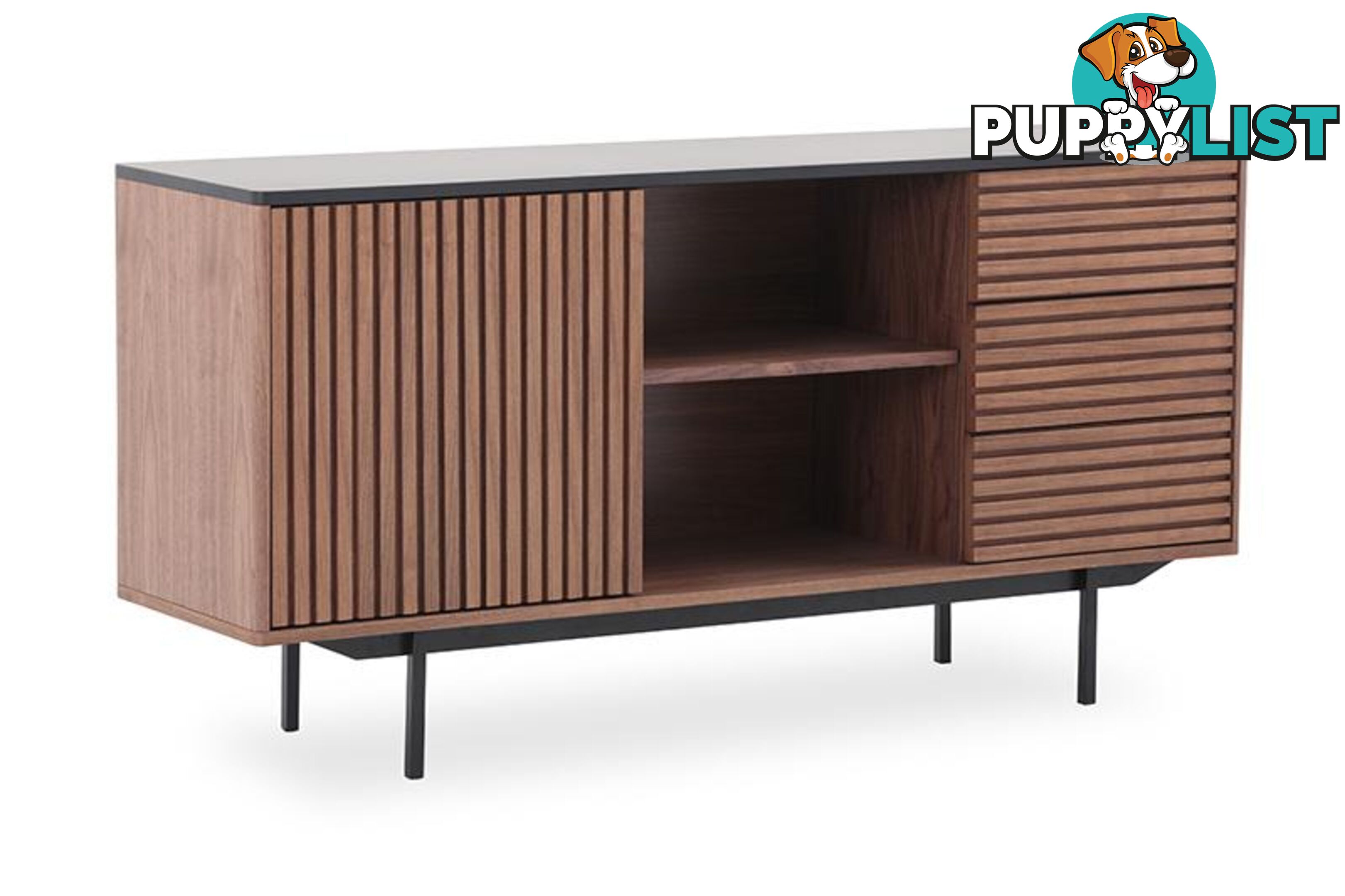 TOZZI Sideboard 160cm - Walnut/ Black - DI-J9690 - 9334719002002