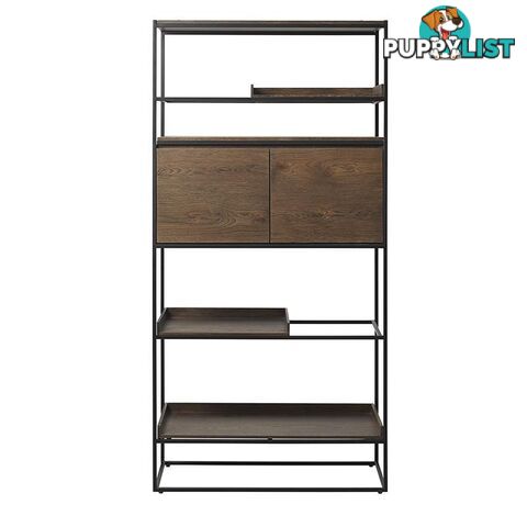 RIVOLI Display Unit 1.8M - Smoked Oak & Black - 40833020 - 5704745088433