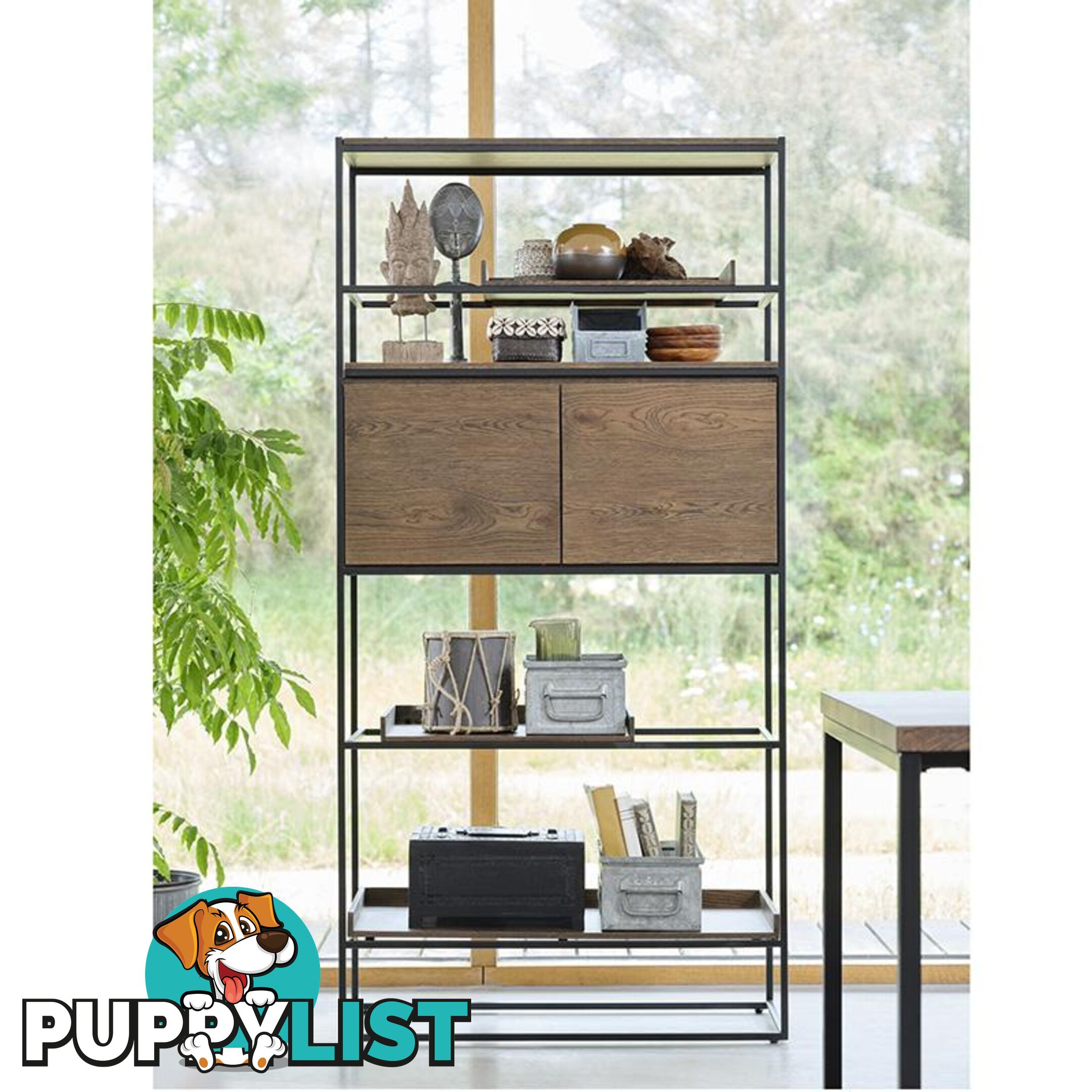 RIVOLI Display Unit 1.8M - Smoked Oak & Black - 40833020 - 5704745088433