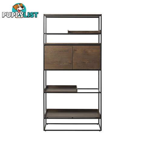 RIVOLI Display Unit 1.8M - Smoked Oak & Black - 40833020 - 5704745088433