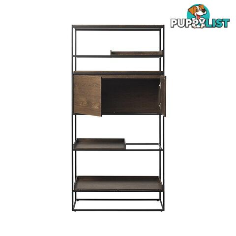 RIVOLI Display Unit 1.8M - Smoked Oak & Black - 40833020 - 5704745088433