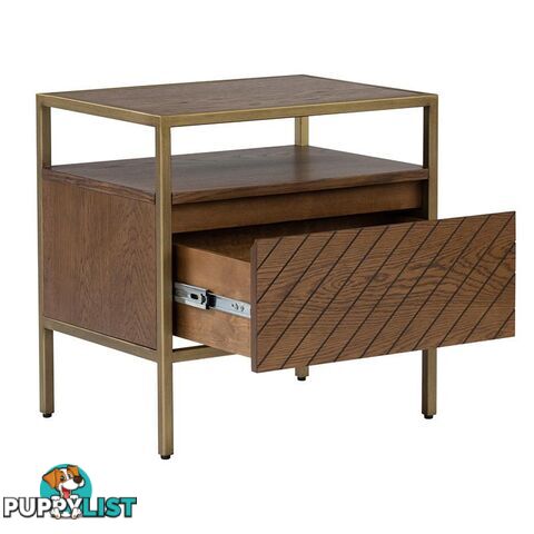 WILLINGHAM Bedside Table - Brass & Wood - 151019 - 9334719000718