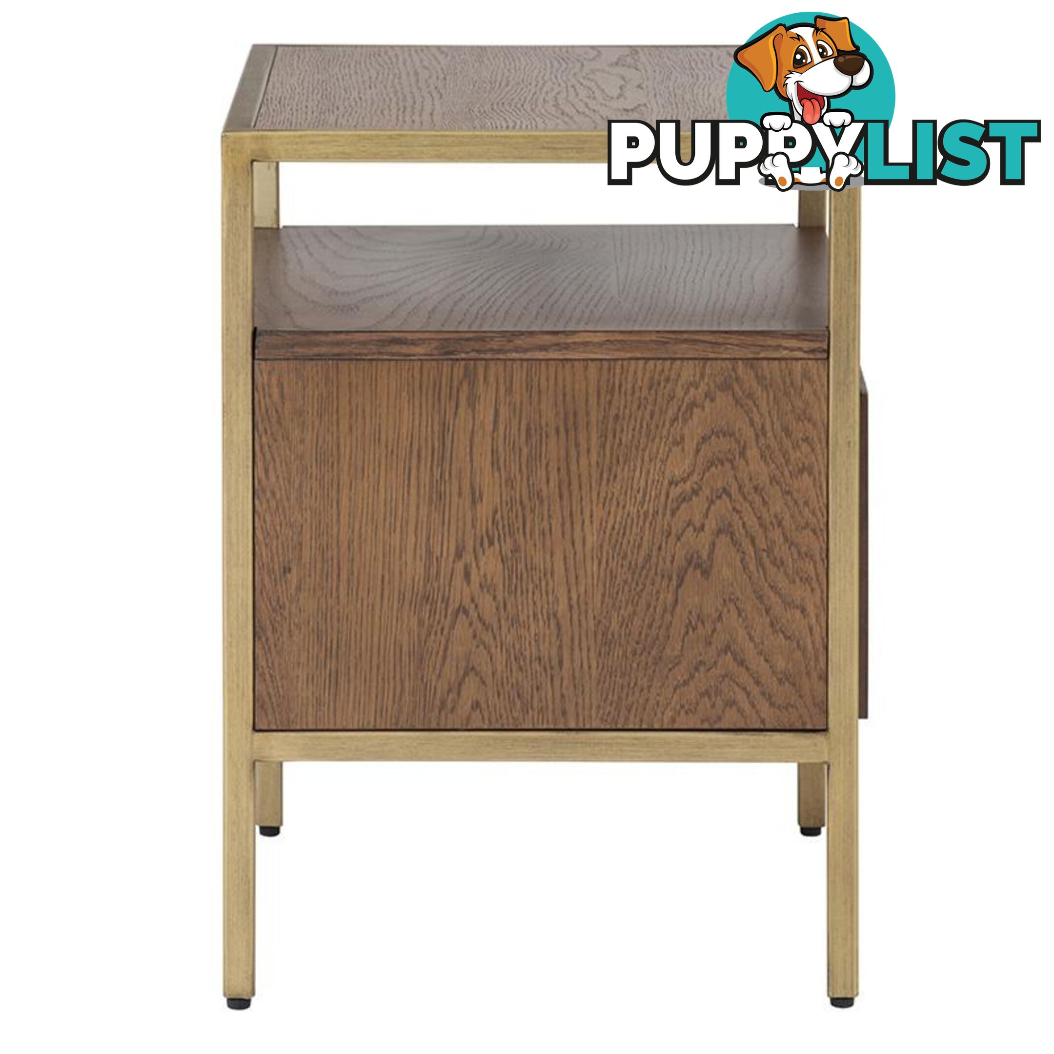 WILLINGHAM Bedside Table - Brass & Wood - 151019 - 9334719000718