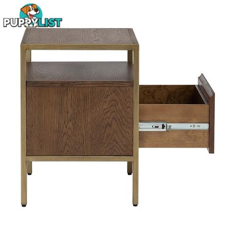 WILLINGHAM Bedside Table - Brass & Wood - 151019 - 9334719000718