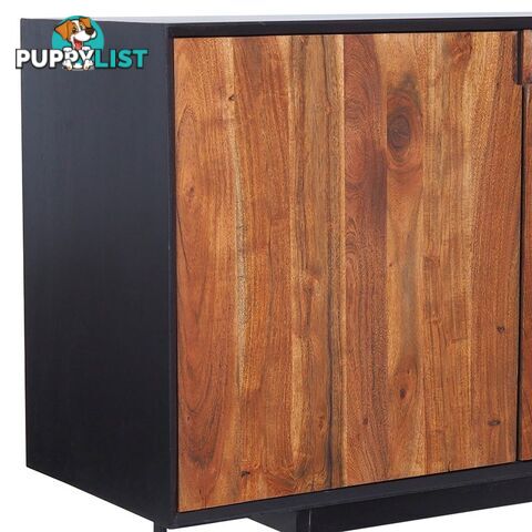 NAKITA Sideboard 160 cm Solid Acacia Wood - Honey & Black - LX-2102 - 9334719011950