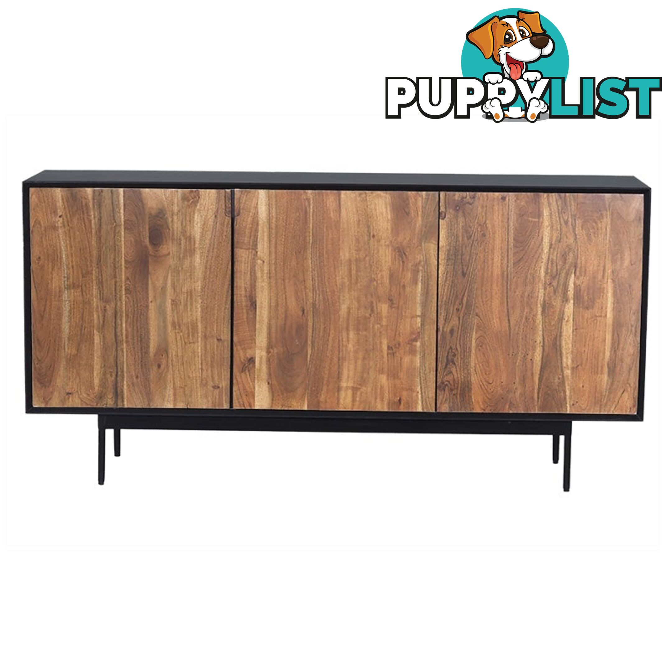 NAKITA Sideboard 160 cm Solid Acacia Wood - Honey & Black - LX-2102 - 9334719011950