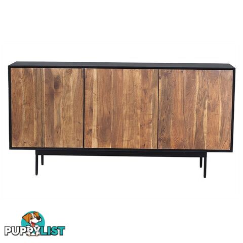 NAKITA Sideboard 160 cm Solid Acacia Wood - Honey & Black - LX-2102 - 9334719011950