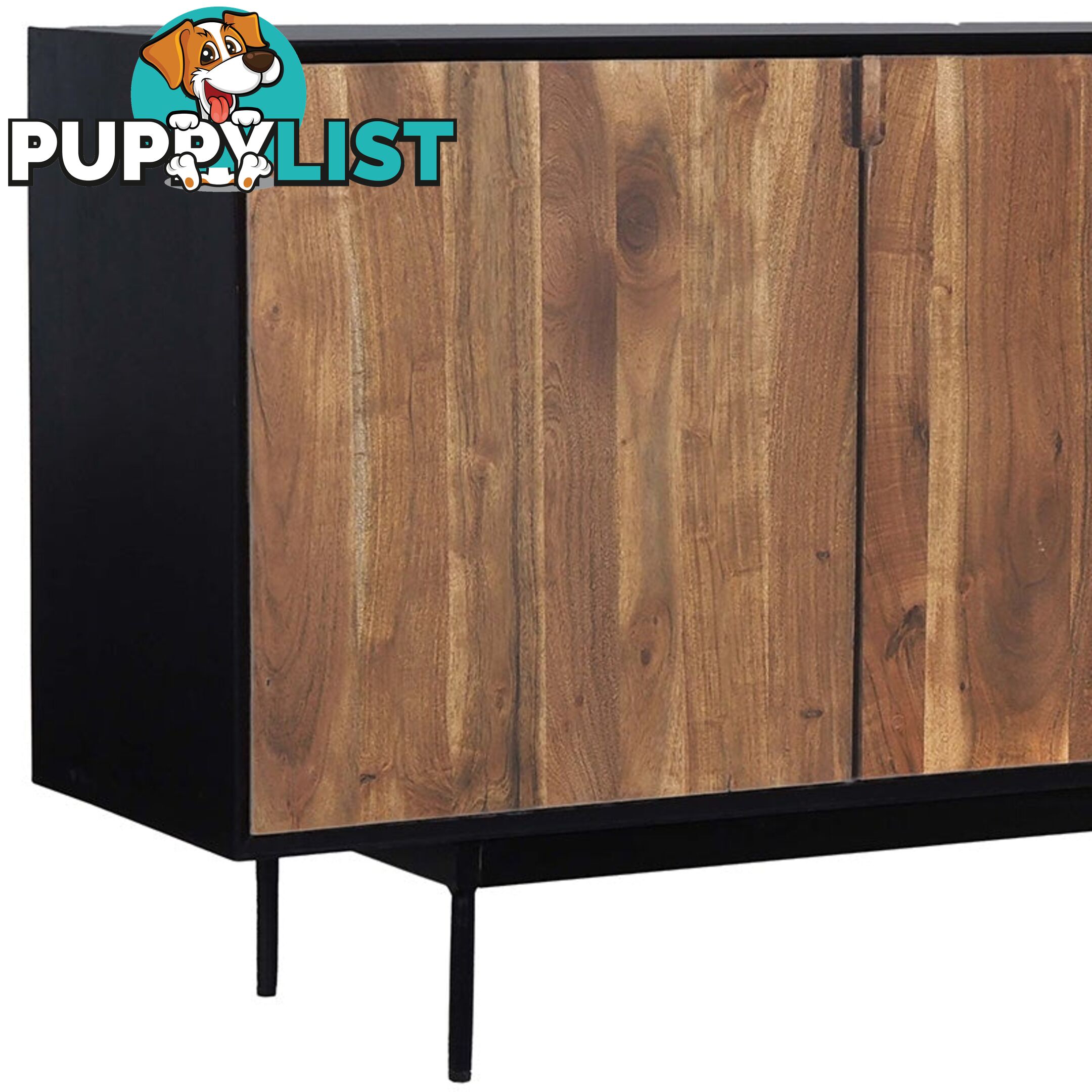 NAKITA Sideboard 160 cm Solid Acacia Wood - Honey & Black - LX-2102 - 9334719011950