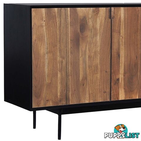 NAKITA Sideboard 160 cm Solid Acacia Wood - Honey & Black - LX-2102 - 9334719011950