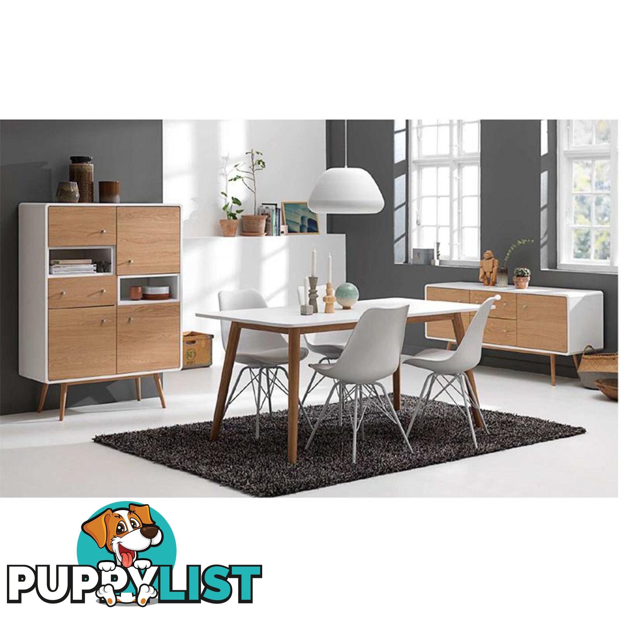 KAISU Sideboard 150cm -  Natural & White - 36442260 - 5704745070797