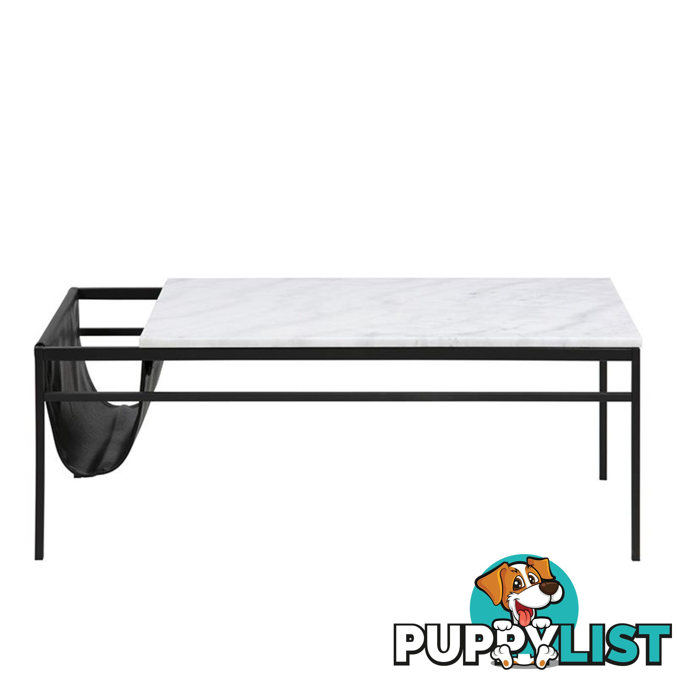 DARIEN Marble Coffee Table 115cm - White & Black - AC-H000019253 - 5713941070104