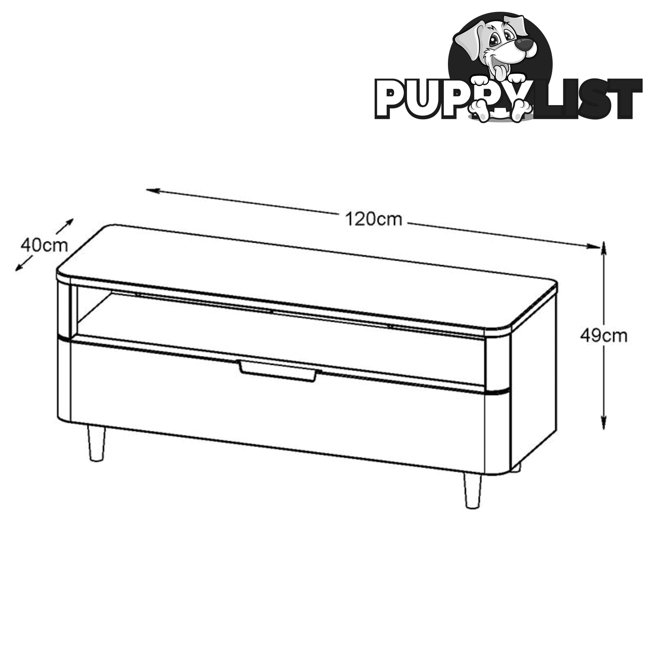 SIENNA Entertainment TV Unit 120cm -  Natural & White - 36372231 - 5704745073507