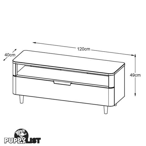 SIENNA Entertainment TV Unit 120cm -  Natural & White - 36372231 - 5704745073507