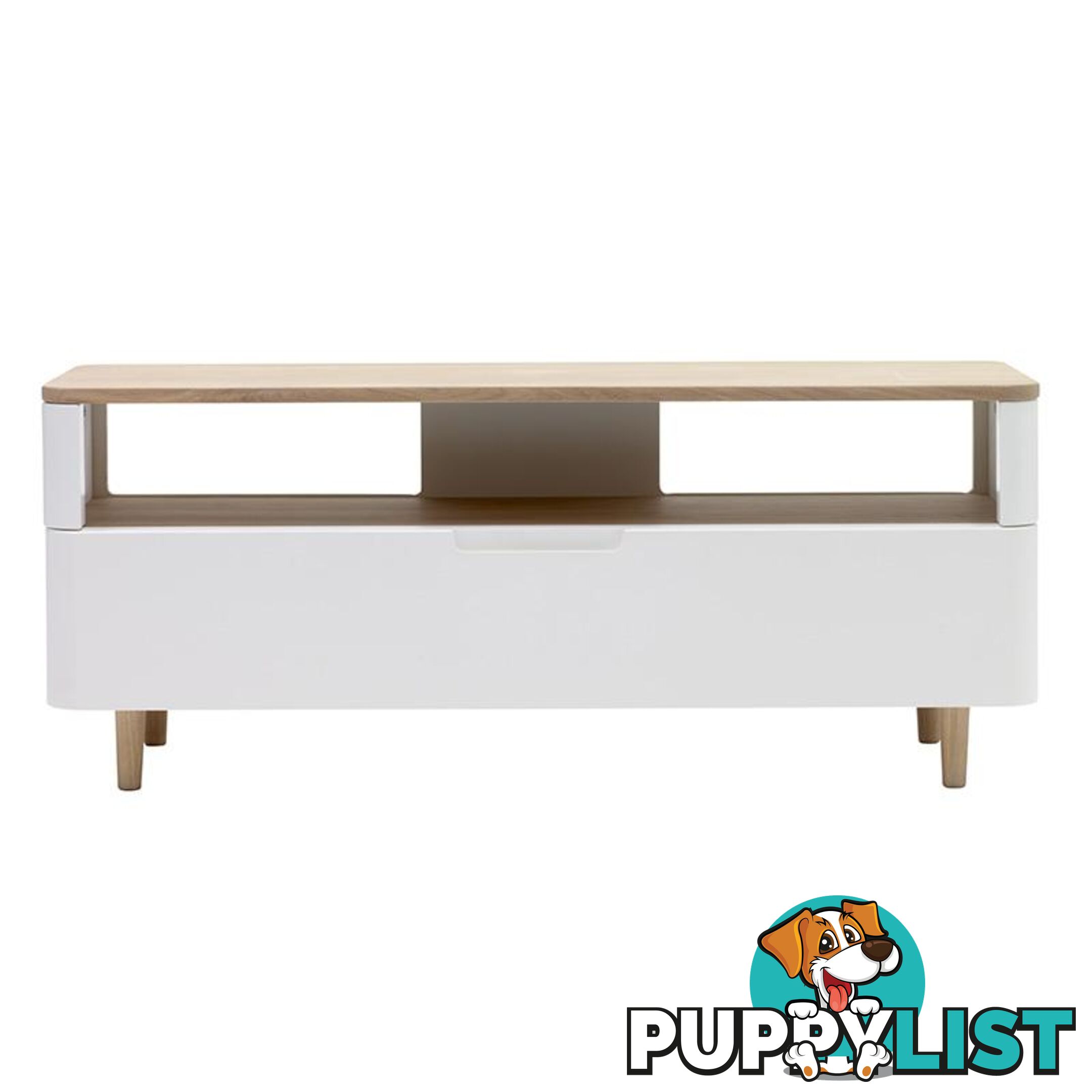 SIENNA Entertainment TV Unit 120cm -  Natural & White - 36372231 - 5704745073507