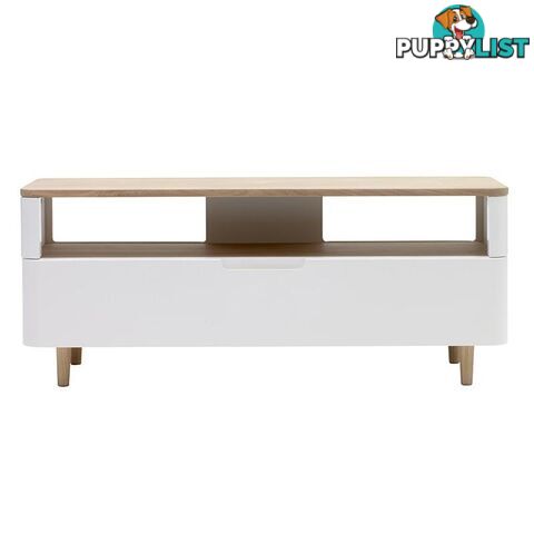 SIENNA Entertainment TV Unit 120cm -  Natural & White - 36372231 - 5704745073507