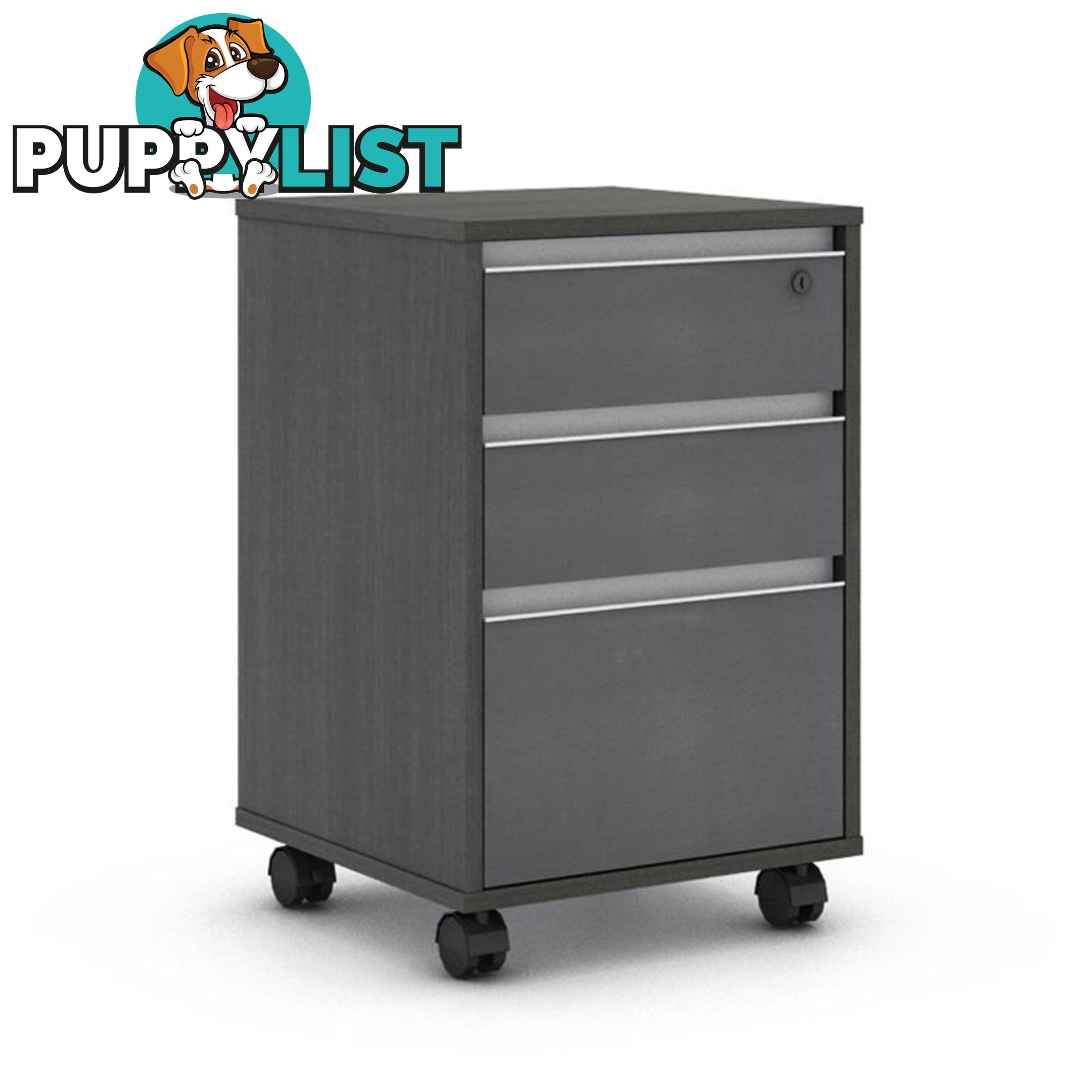 MATEES Mobile Cabinet 40cm - Grey/ Brown - DF-BJSS1904 - 9334719010366