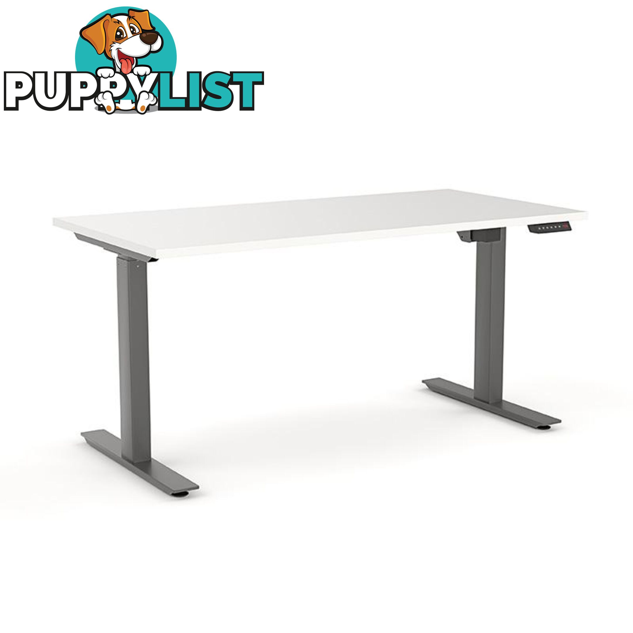 AGILE PRO Electric 2 Column Sit Standing Desk - 1200mm to 1800mm - White & White - OG_AGE2SSD135