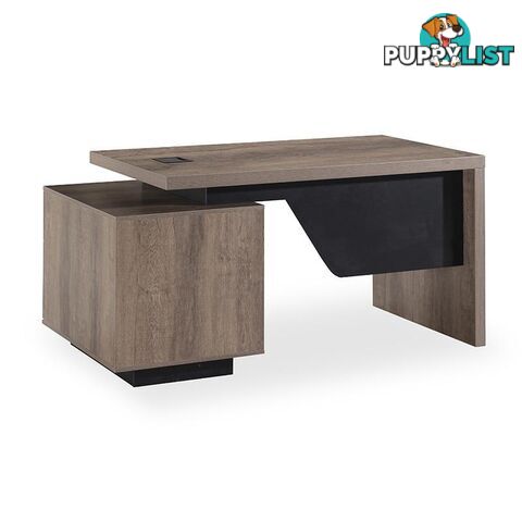 KELLEN Executive Desk with Right Return 1.6-1.8M - Warm Oak & Black - WF-M2508-R - 9334719011509