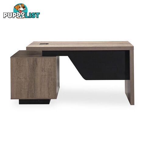 KELLEN Executive Desk with Right Return 1.6-1.8M - Warm Oak & Black - WF-M2508-R - 9334719011509