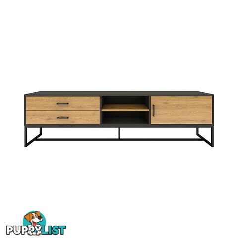 AMSTER Entertainment TV Unit - 1.6M Natural & Black - AS-AMSTERTU01 - 9334719010847