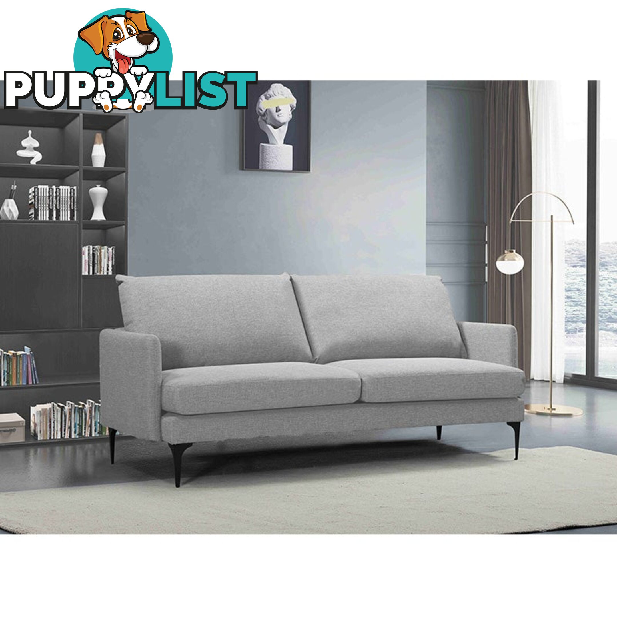 HARLOW 3 Seater Sofa - Light Grey - HD-2120-40 - 9334719009438